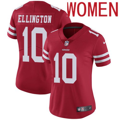 Women San Francisco 49ers #10 Bruce Ellington Nike Red Vapor Limited NFL Jersey->nfl hats->Sports Caps